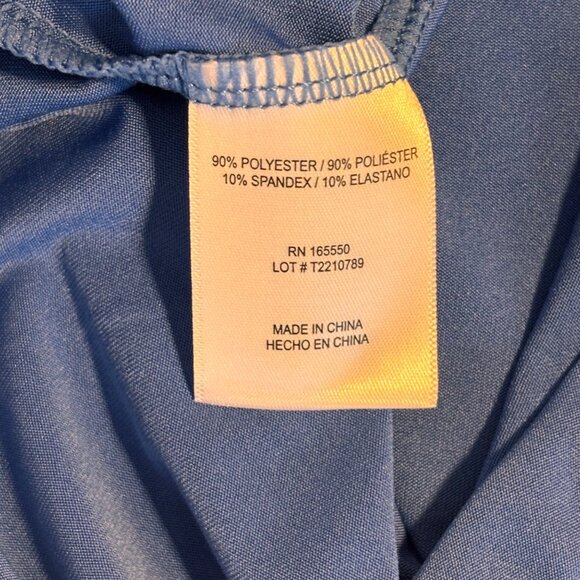 32 Degrees Cool Sleeveless Tank Dress Large Washed Indigo Built In Bra Flowy - Picture 7 of 11